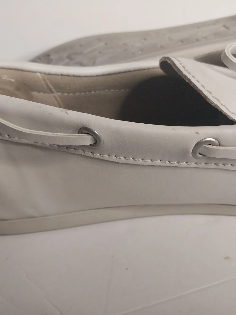 Tommy Bahama White Leather Espadrille Boat Shoes